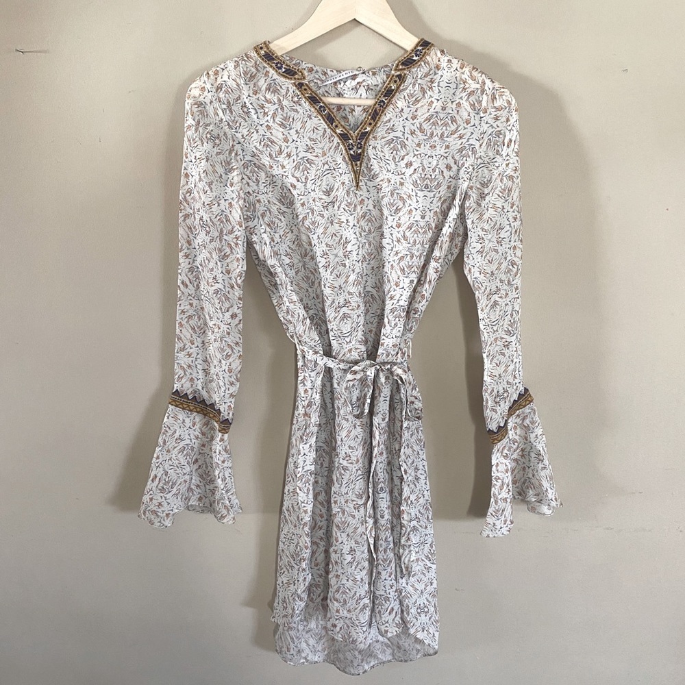 Tangerine NYC Embroidered Print Tunic Dress